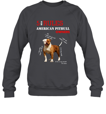 5 For Rules American Pitbull Owners Shirt Sweatshirt Dark Heather