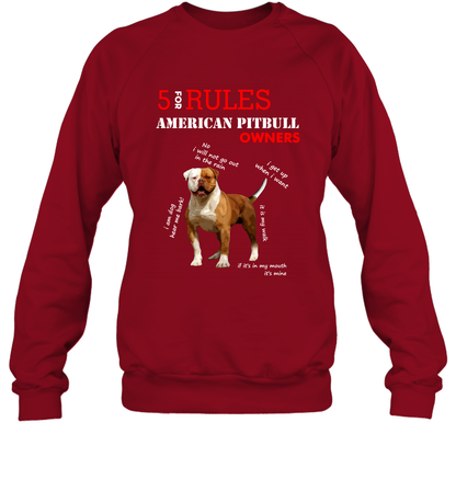 5 For Rules American Pitbull Owners Shirt Sweatshirt Cardinal Red