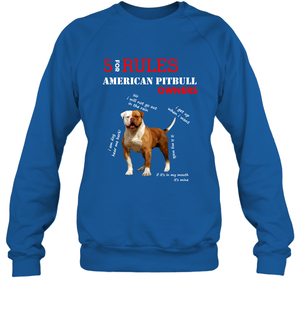 5 For Rules American Pitbull Owners ShirtUnisex Fleece Pullover Sweatshirt