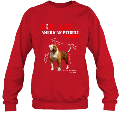 5 For Rules American Pitbull Owners Shirt Sweatshirt Red