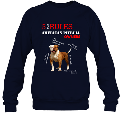 5 For Rules American Pitbull Owners Shirt Sweatshirt Navy