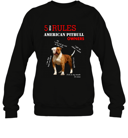 5 For Rules American Pitbull Owners Shirt Sweatshirt Black