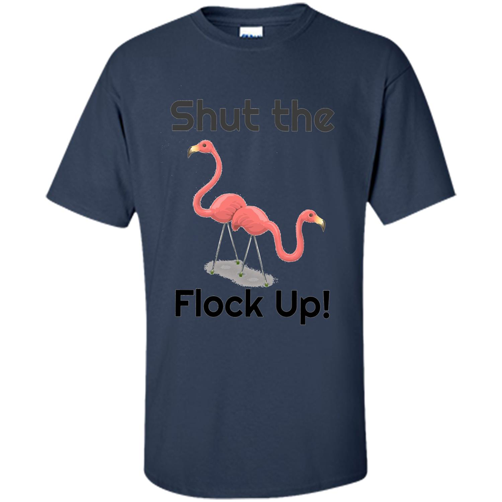 Flamingo T-shirt Shut The Flock Up Navy