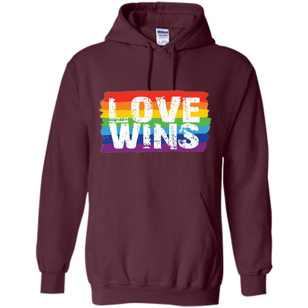 LGBTQ Pride T-shirt Love Wins Maroon