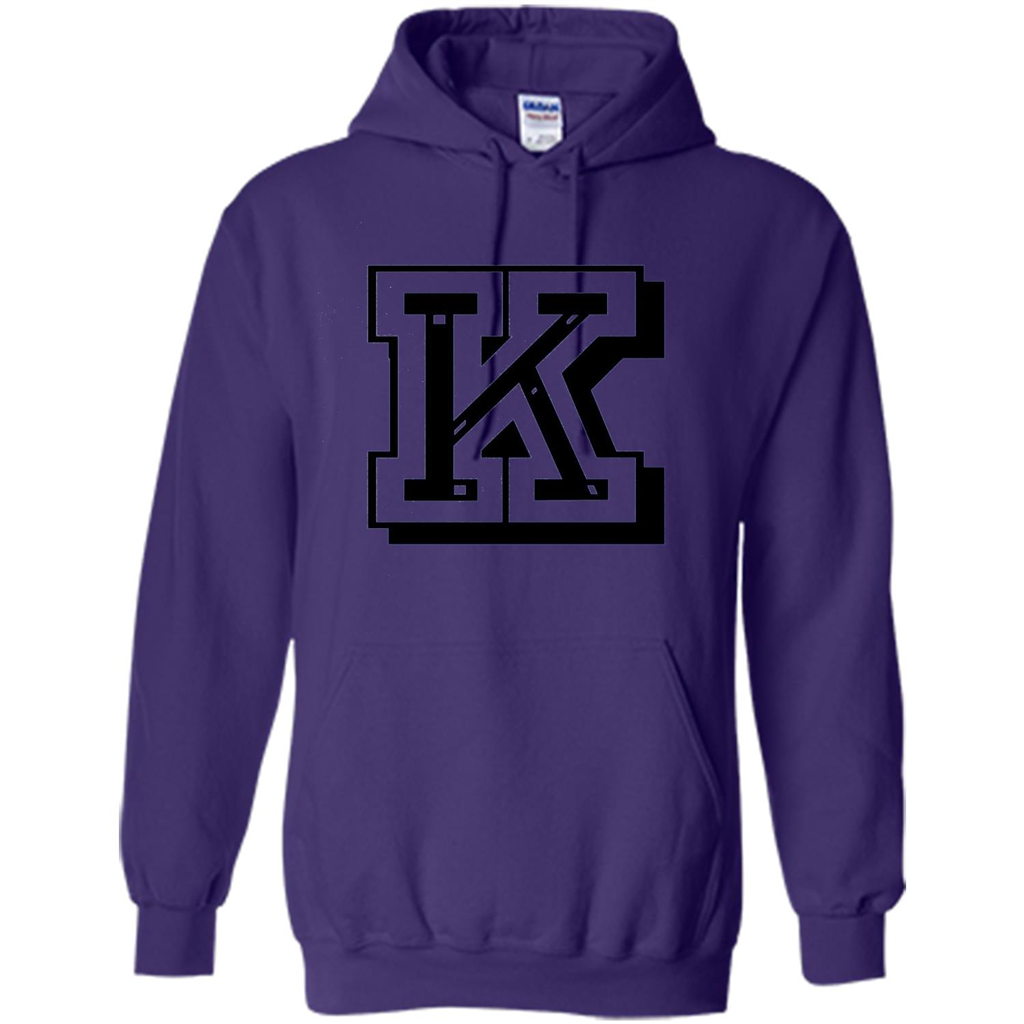 Letter K Initial T-Shirt for Names or Spelling Words Purple