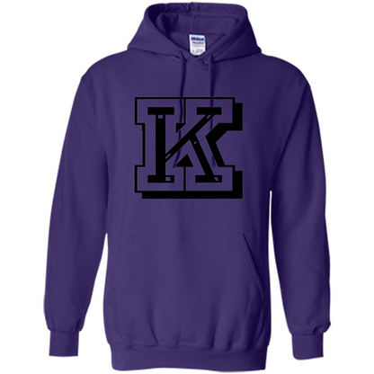 Letter K Initial T-Shirt for Names or Spelling Words Purple