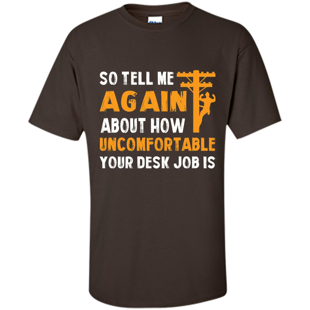 Lineman T-shirt Cool Gift For Lineman Dark Chocolate