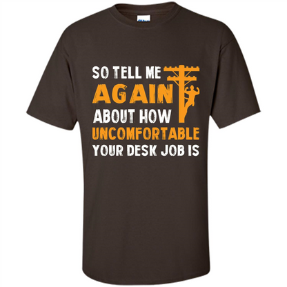 Lineman T-shirt Cool Gift For Lineman Dark Chocolate