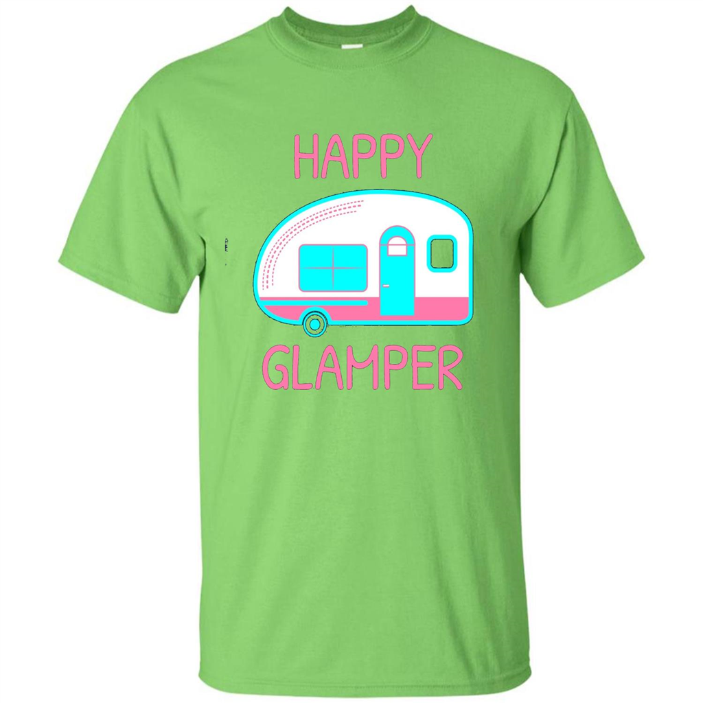 Happy Glamper - Glamping Camping Gift Idea T-Shirt Lime