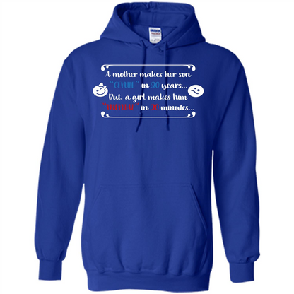 Funny T-shirt A Girl Makes Him Mental In 20 Minuutes Royal