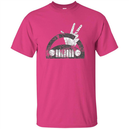 The Jeep Wave You Get It or You Don't Distressed T-Shirt Heliconia