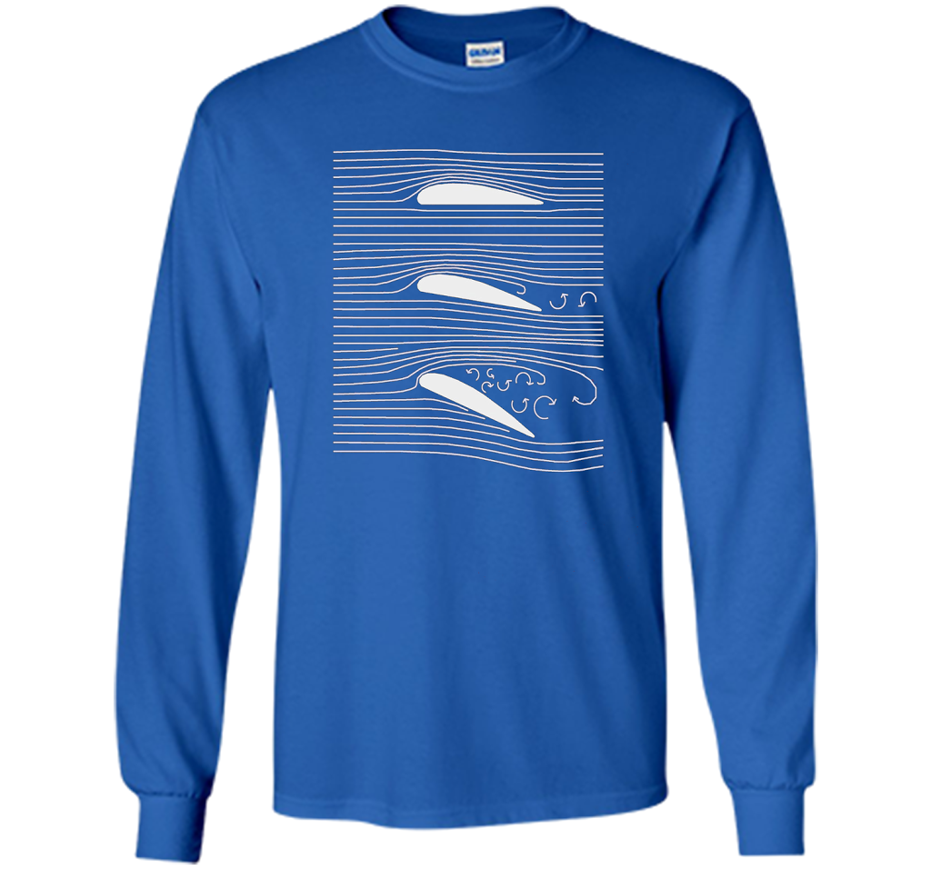 Airplane Wing T-shirt Aerospace Airfoil Stall Diagram Royal