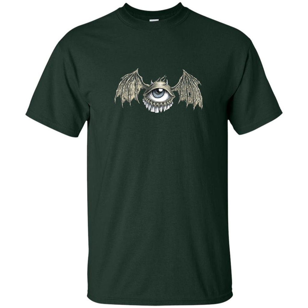 Eyebat T-shirt Scary Halloween Tshirt Forest Green