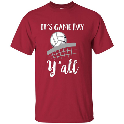 Volleyball Lovers T-shirt It's Game Day Y'all Tshirt Cardinal