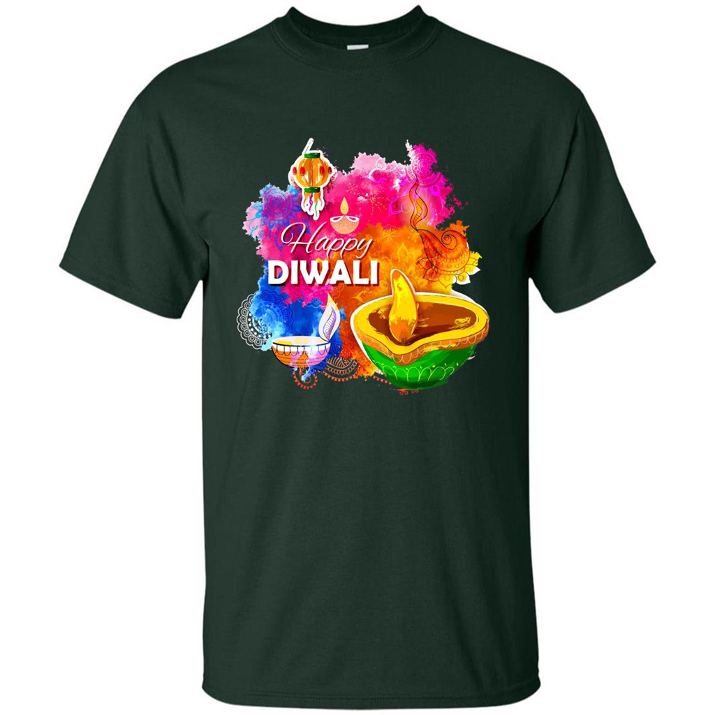 Happy Diwali Deepavali T-Shirt October 19th T-shirt Forest Green