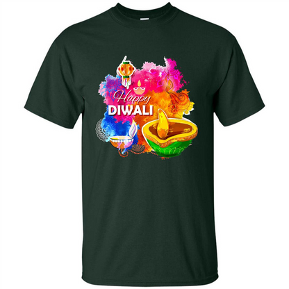 Happy Diwali Deepavali T-Shirt October 19th T-shirt Forest Green