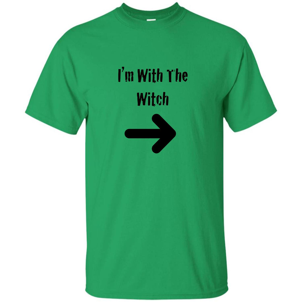 Halloween Couples Costume T-shirt I'm With The Witch Irish Green