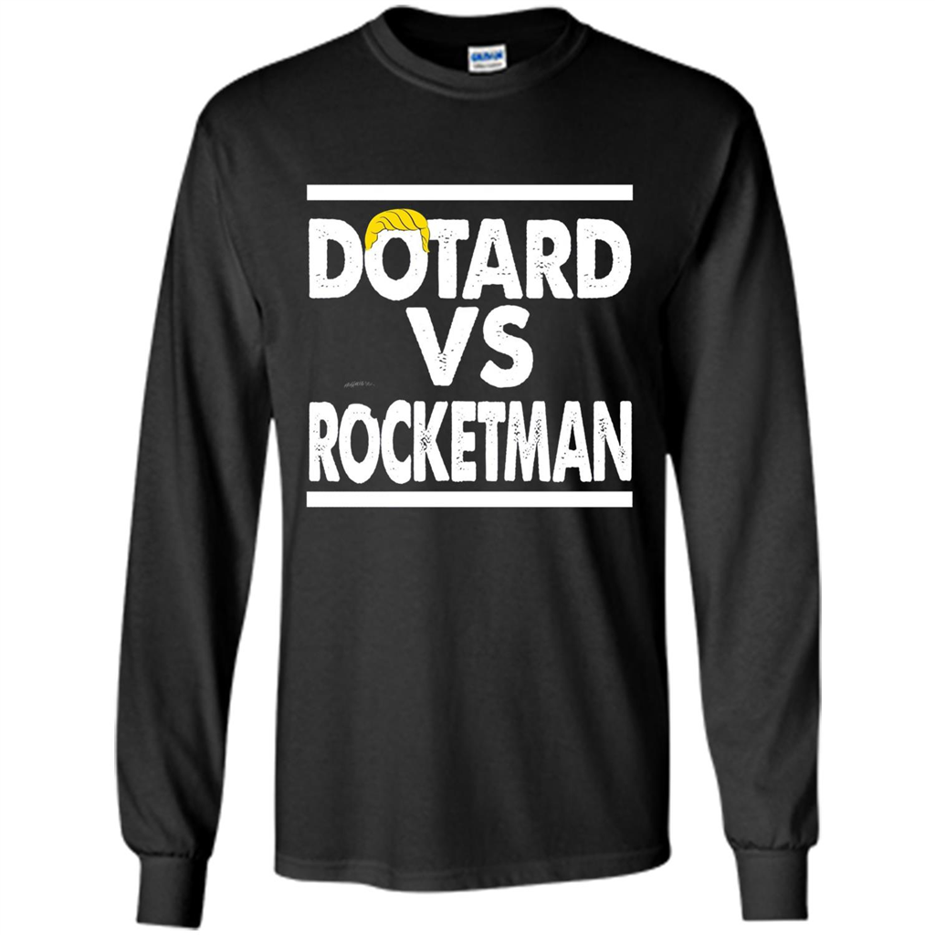 Funny American President T-shirt Dotard Vs Rocketman T-shirt Black
