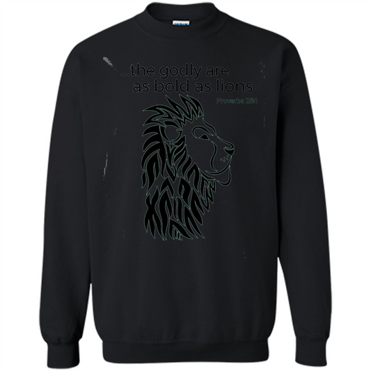 Proverbs 28:1 The Godly Are As Bold As Lions Bible Christian T-shirt Black