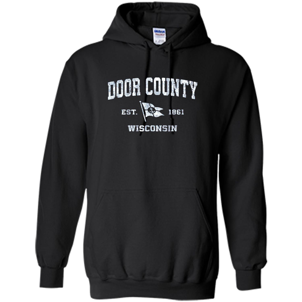 Door County Wisconsin WI Est 1861 T-shirt Black
