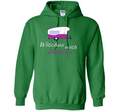 Camping T-shirt Witches With Hitches T-shirt Irish Green