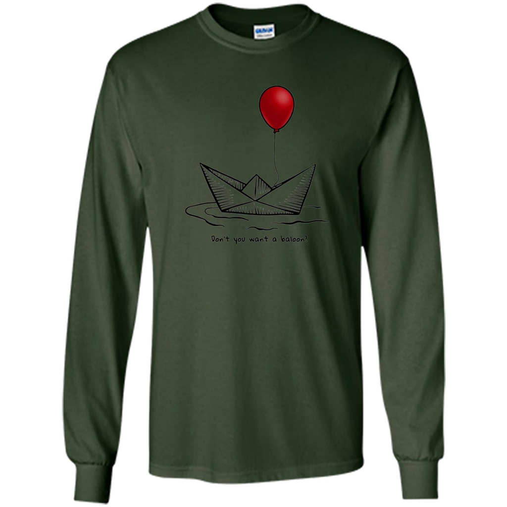 Red Balloon Horror Halloween T-shirt Forest Green