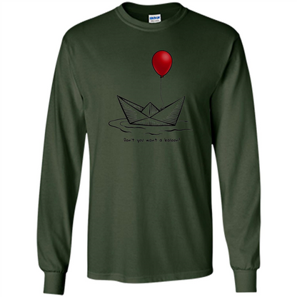 Red Balloon Horror Halloween T-shirt Forest Green