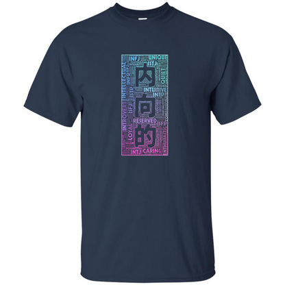 Japanese Introvert T-Shirt With Kanji Text Navy