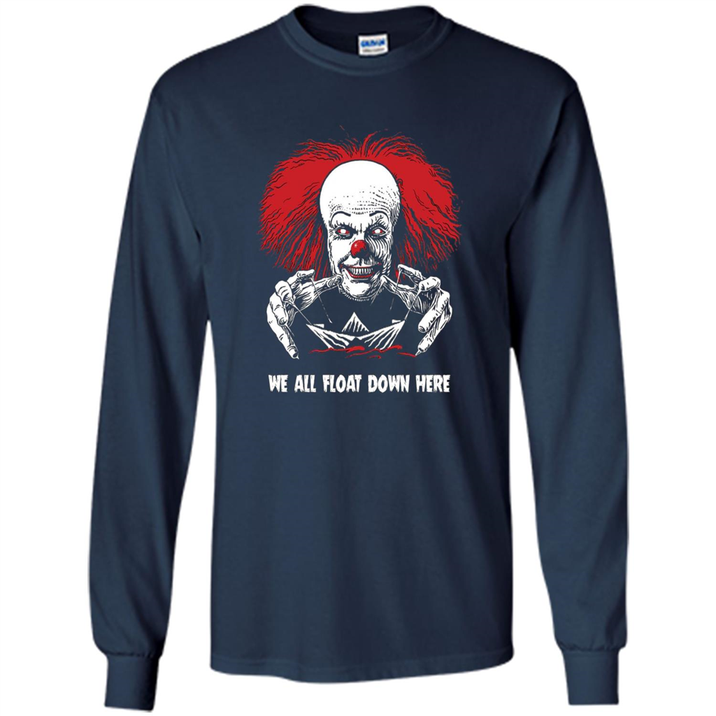 Red Balloon We All Float Down Here T-shirt Horror Halloween T-shirt Navy