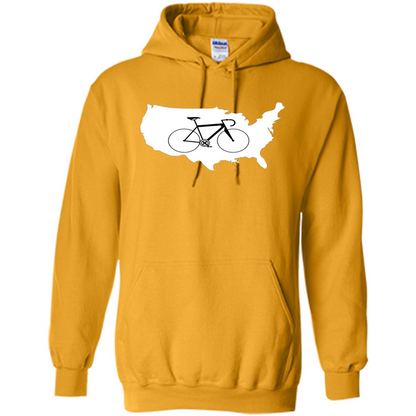 Bicycle America T-shirt USA States Road Bike Gold