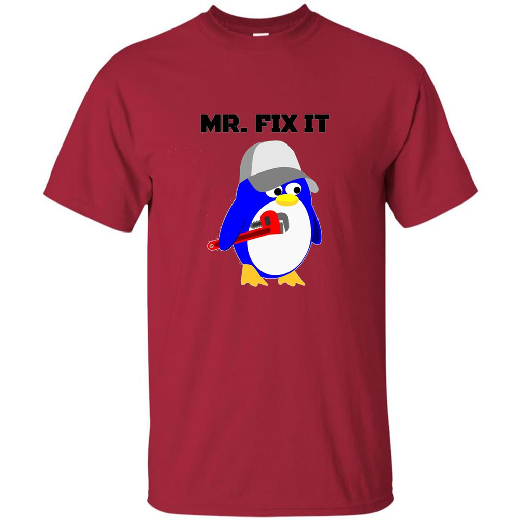Mr. Fix it Penguin T-shirt Cardinal