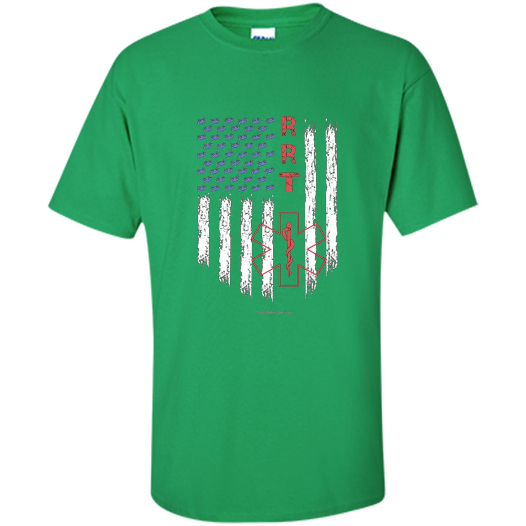 RRT - Respiratory Therapist American Flag T-shirt Irish Green