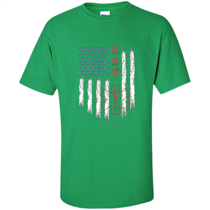 RRT - Respiratory Therapist American Flag T-shirt Irish Green