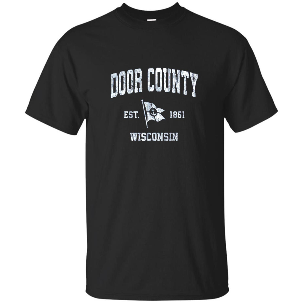 Door County Wisconsin WI Est 1861 T-shirt Black