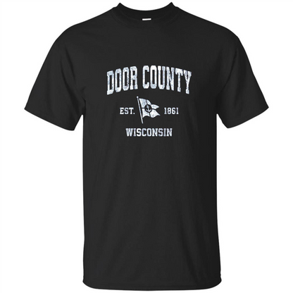 Door County Wisconsin WI Est 1861 T-shirt Black