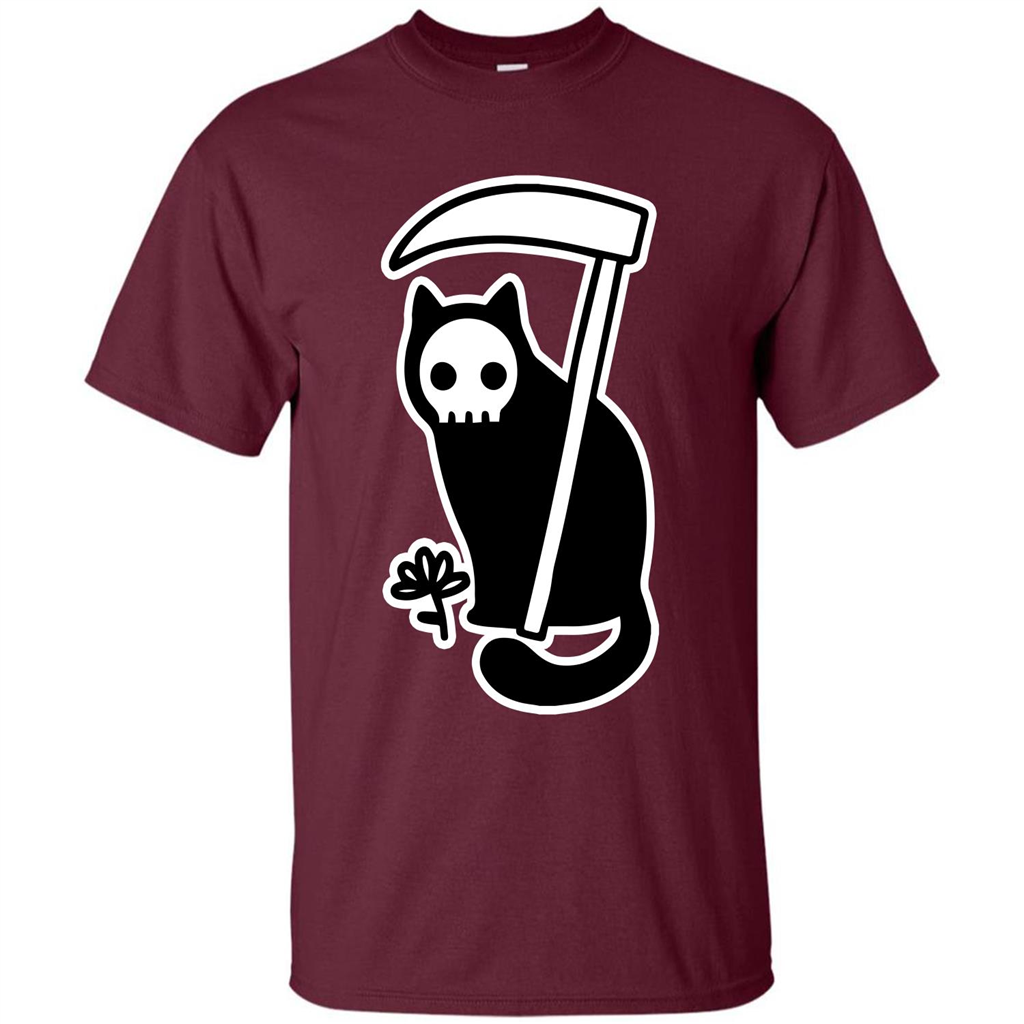 Cat Grimm Reaper T-shirt Maroon