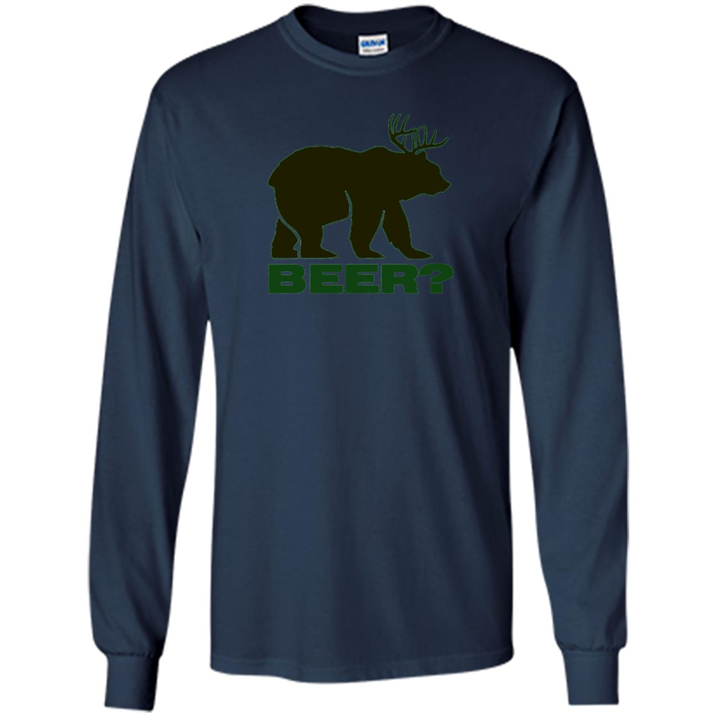 Bear Deer Bear Beer Funny T-shirt Navy