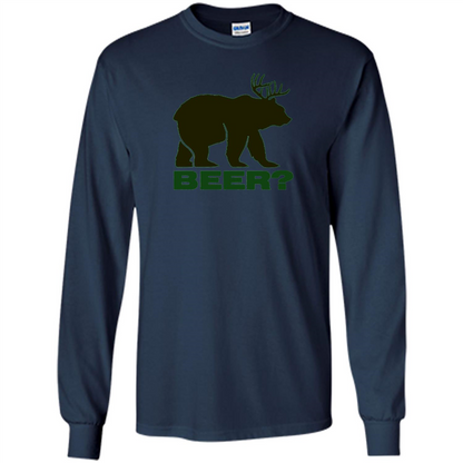 Bear Deer Bear Beer Funny T-shirt Navy