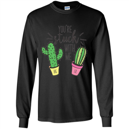 You're Stuck With Me Cactus Big Little T-shirt Black