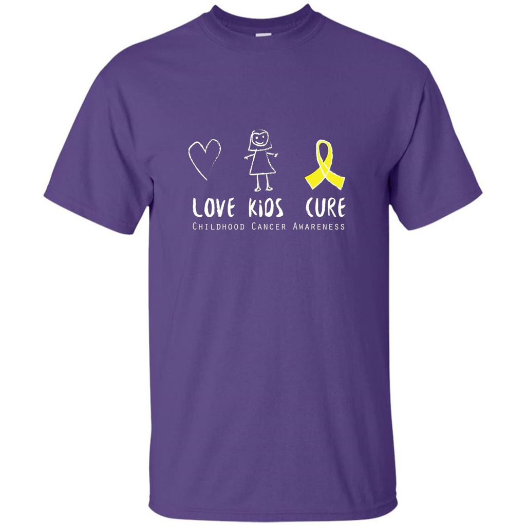Love Kids Cure Childhood Cancer Awareness T-shirt Purple