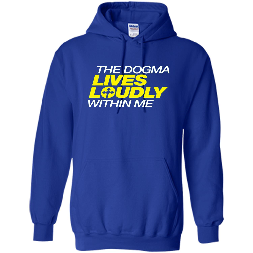 Dogma Lives Loudly Within Me Catholic Conservative T-Shirt Royal
