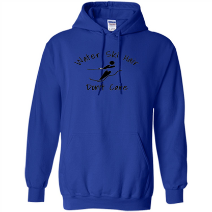 Water Ski Messy Hair Don't Care T-shirt Royal
