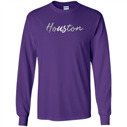 Houston Us Novelty Graphic T-shirt Purple