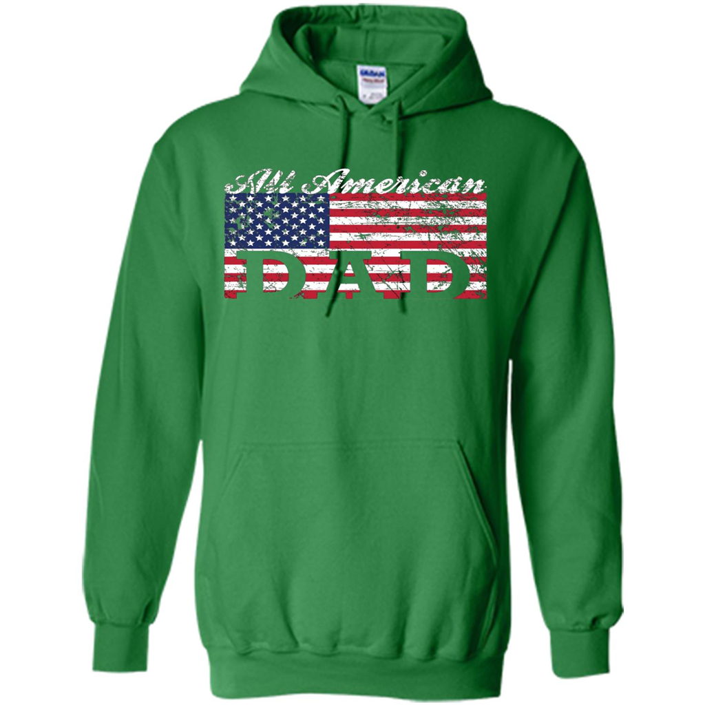 Fathers Day T-shirt All American Dad American Flag Irish Green