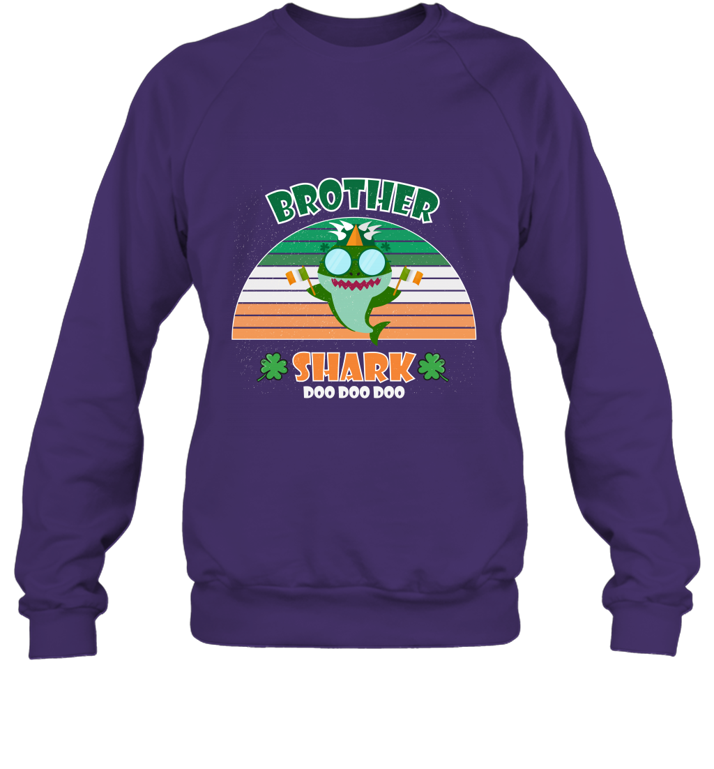 Irish Brother Shark Saint Patricks Day Family Shirt Sweatshirt Purple
