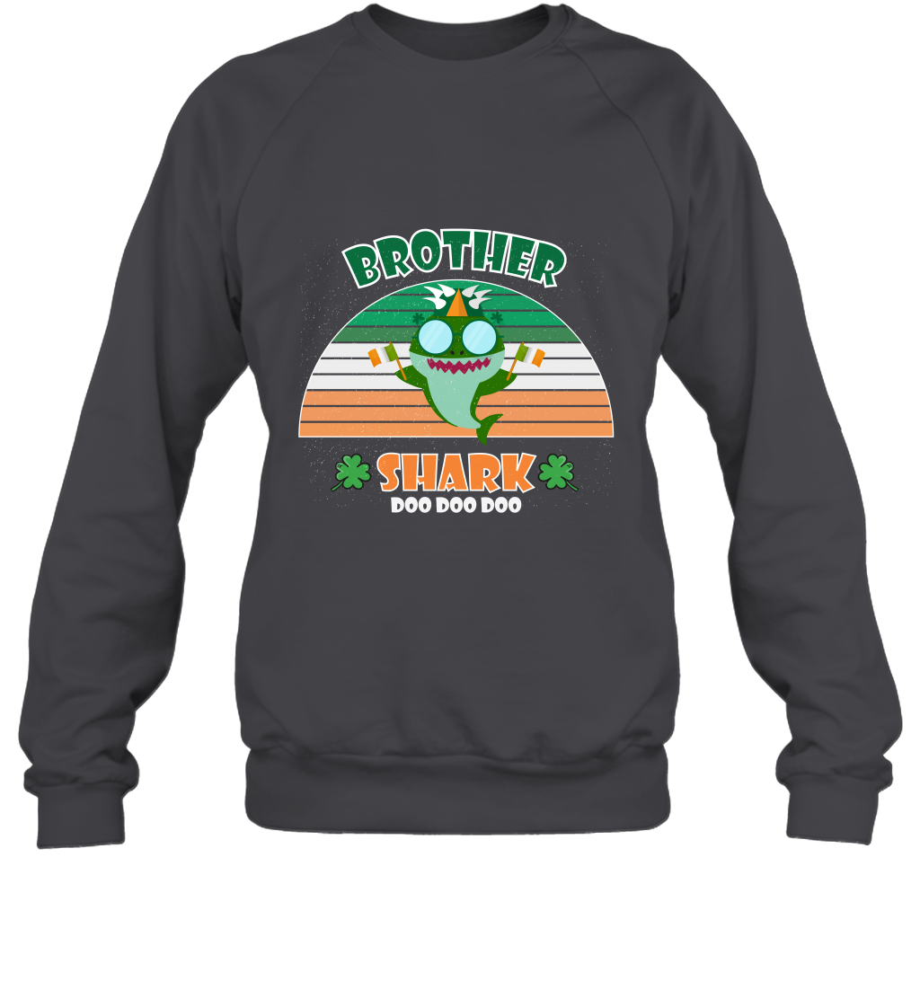 Irish Brother Shark Saint Patricks Day Family Shirt Sweatshirt Dark Heather