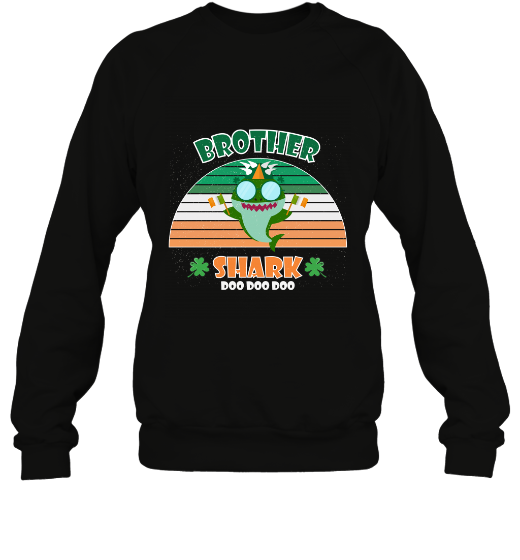 Irish Brother Shark Saint Patricks Day Family Shirt Sweatshirt Black