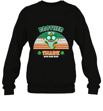 Irish Brother Shark Saint Patricks Day Family Shirt Sweatshirt Black