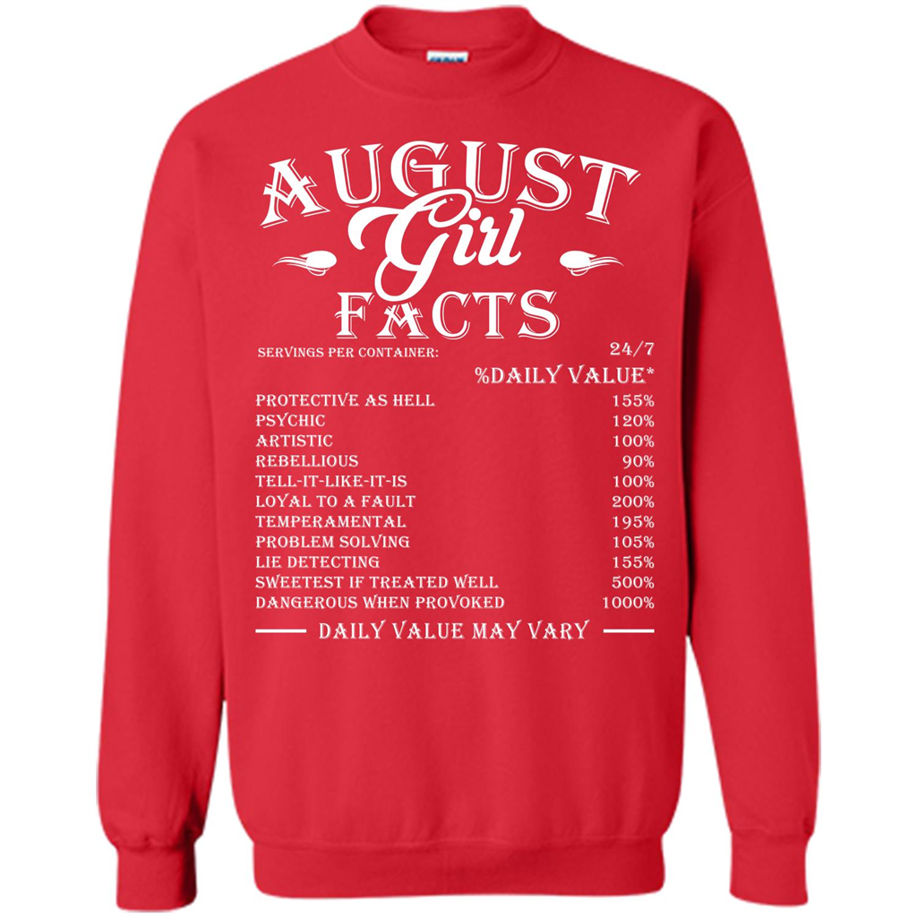 August Girl Facts T-shirt Red
