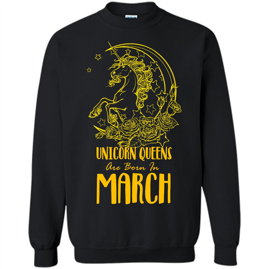 March Unicorn T-shirt Unicorn Queens Are Born In March Black